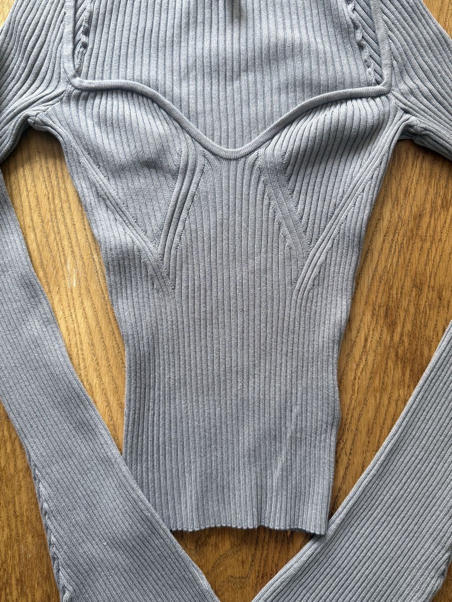 Tops: Rippstrick Pullover langarm grau Grösse XS neuwertig – Neuf (Voir description) à Siebnen par koschitoschi 2