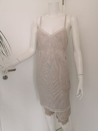 🤩INTIMISSIMI PYJAMA BEIGE GESTREIFT MIT SPITZE NEU