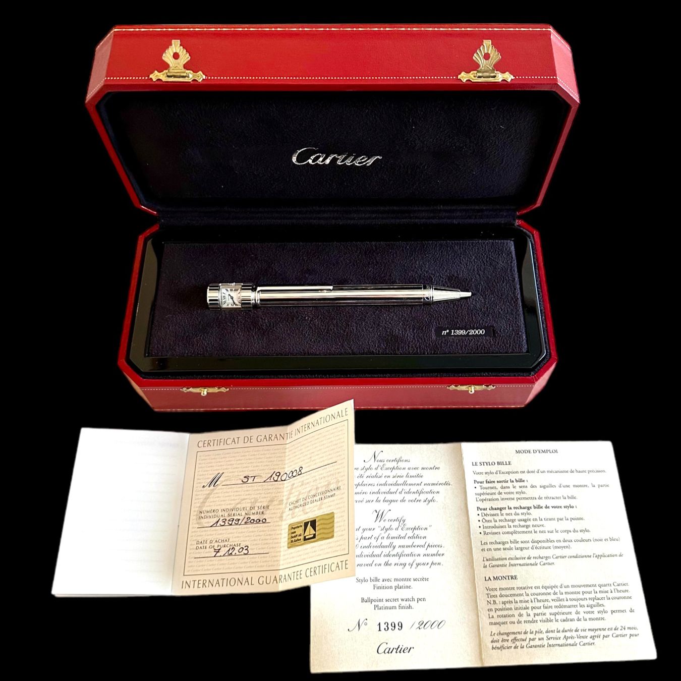 Cartier Orologi: CARTIER, Kugelschreiber mit Uhr, limitierte Edition – Usato da Zuzwil SG venduto da artimmo 1