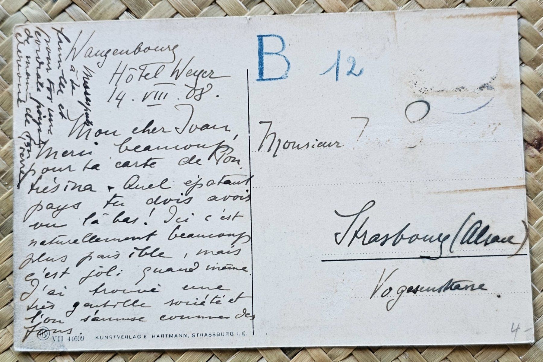 Cartoline postali: FRANCE, Bas-Rhin  CPA WANGENBURG, 1908 – Usato da Les Valettes venduto da Nuba1 1