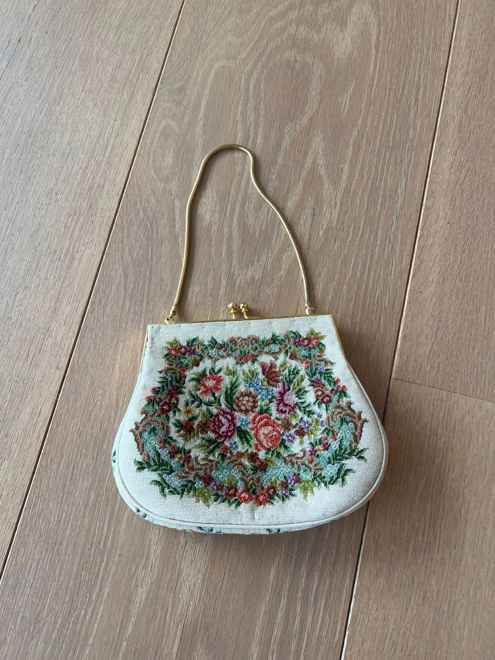Borse da donna: Kleine Textiltasche, Blumen – Usato da Wettingen venduto da skilpadde