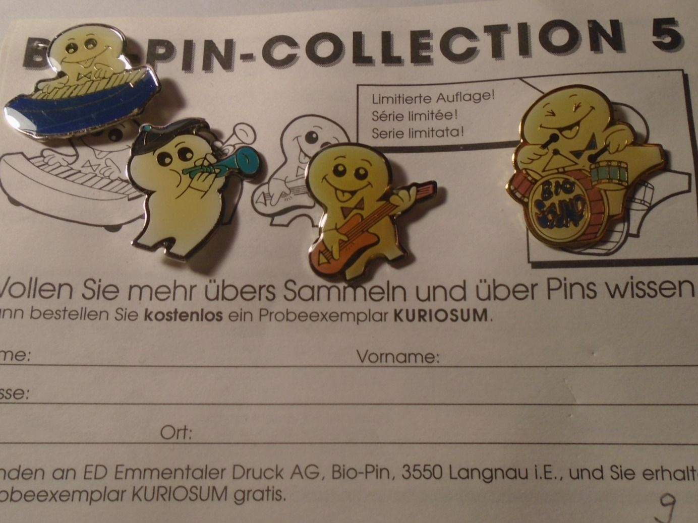 Maga Plaketten & Abzeichen: 4 ver. Bio Maga Pins (9) – Gebraucht aus Winterthur von Beli2000