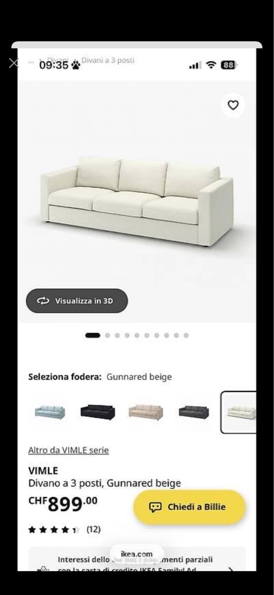 Ikea Sofas: Divano VIMLE IKEA + Pouf – D'occasion à Maggia par sua_jn8f 2