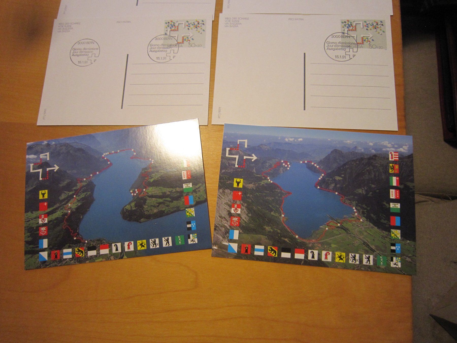 Tutti i francobolli: LOT A 8 verschieden KArten 1991 – Usato da Gordola venduto da Polentaefung 9