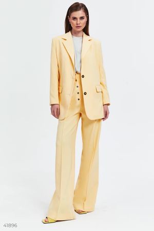 Lemon Suit with Palazzo Trousers Size. M New