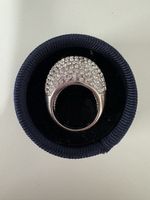 Grosser Ring Edelstahl Strasss Silber Gr. S / 56 Zirkonia