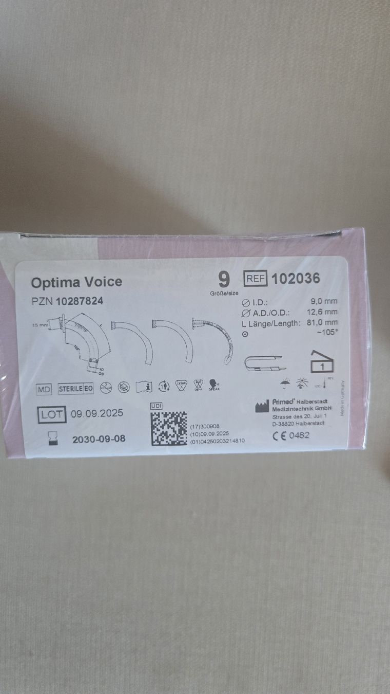 Attrezzature mediche: Trachealkanüle Primed Optima Voice Gr.9 – Nuovo e nell'imballaggio originale da Frick venduto da Mitaru 1