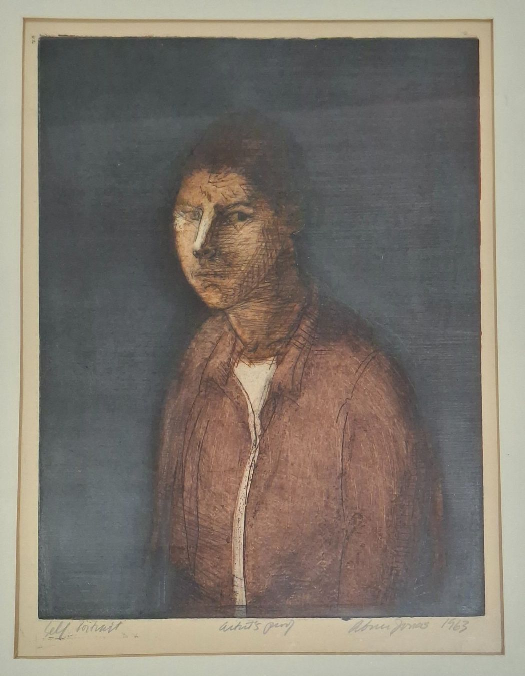 Grafica & Litografie: Prof. Abner Jonas, USA, Selbstportrait, Litho, E.A. – Usato da St. Gallen venduto da BlauesKreuzSG-App 1