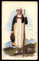 Tessin, Val Verzasca, Bauernmädel in Tr