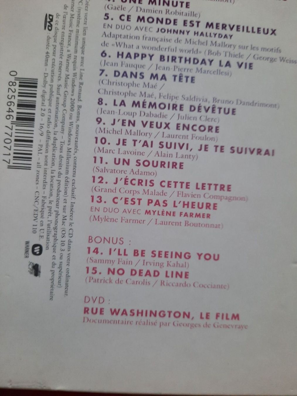 CDs: CD Line Renaud - Rue Washington – D'occasion à Pully par bro_n52j 4
