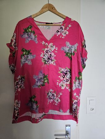 Tunique d'été J.J. Garella Taille 44 rose à fleurs 🌸🌺💐
