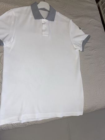 Moncler Polo Shirt, Weiss mit Grauen Details, Top Zustand