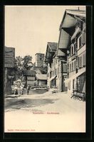 AK Adelboden, Blick in die Dorfstrasse