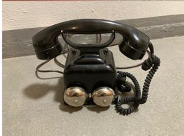 Vintage Wählscheiben-Telefon schwarz ca.1950er Sammlerstück