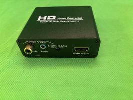 HDMI zu DVI Video Konverter mit Audio Ausgang schwarz