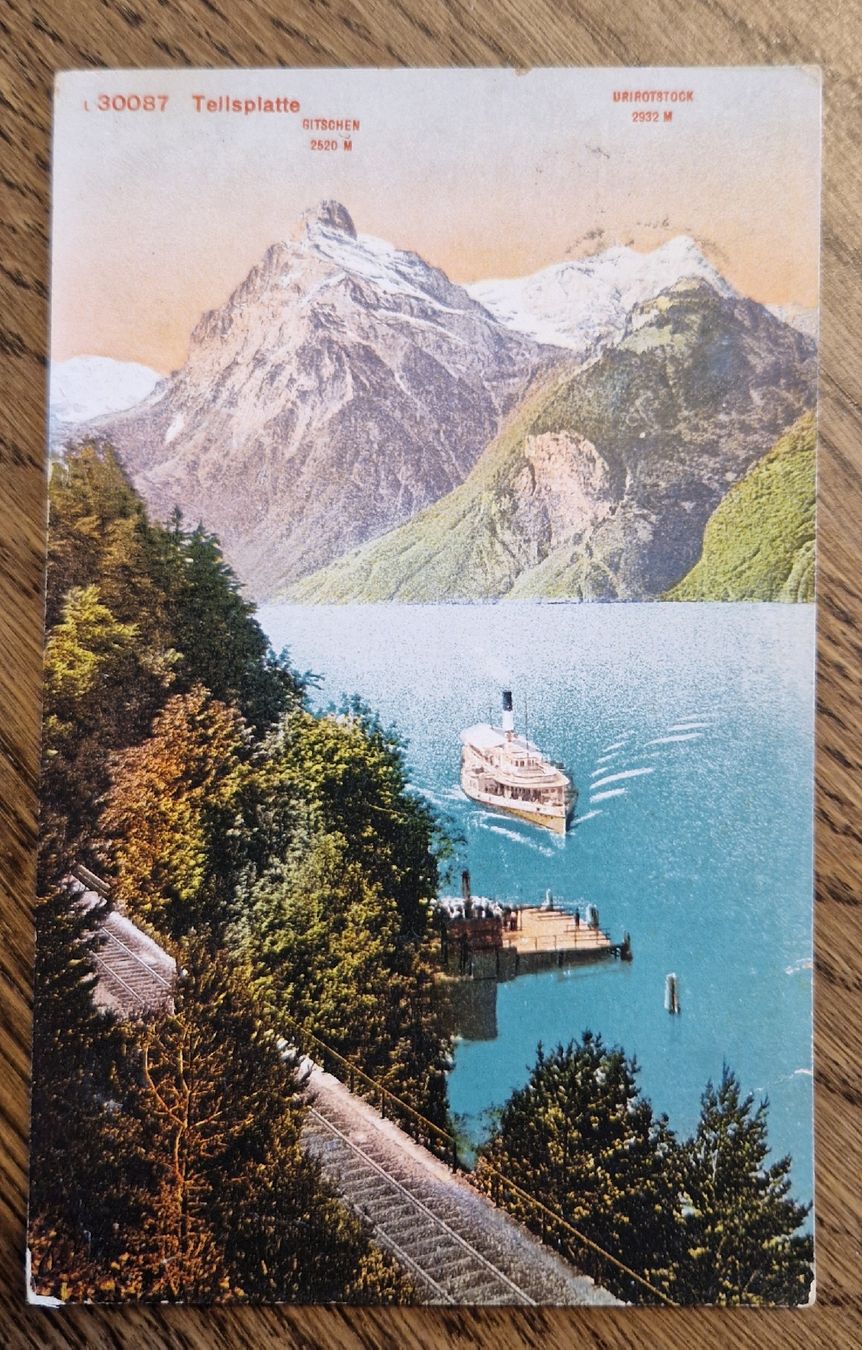 Cartoline postali: Tellsplatte, Dampfschiff 1922 – Usato da Ebikon venduto da Donar50