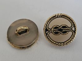 10 Boutons décor doré ø15mm neuf