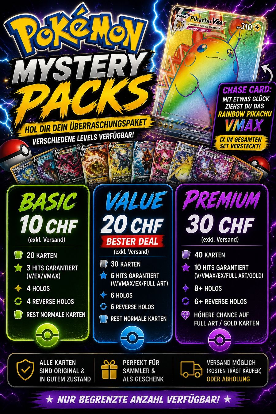 Pokémon Carte collezionabili: Pokemon Mystery Pack 10 hits – Nuovo (secondo la descrizione) da Gunzgen venduto da Stifflahking