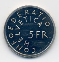 Schweiz 5 Franken 1975 Denkmalpflege polierte Platte