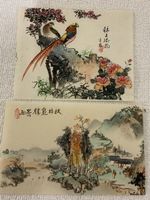 Chinesische Miniatur-Malereien, Set mit 2, Top Zustand