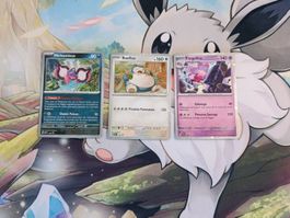 Lot de 3 cartes Pokemon Promo Pêchaminus, Ronflex, Forgelina