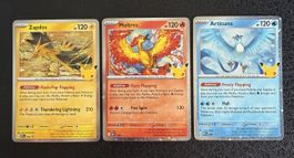 Zapdos Moltres Articuno 30th Anniversary – 3 Promokarten Set