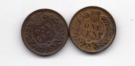 (1153) USA, 2 x 1 Cents 1903 + 1904, unz/stgl