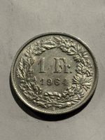 1 Fr. 1964 Münze HELVETIA Silber guter Zustand