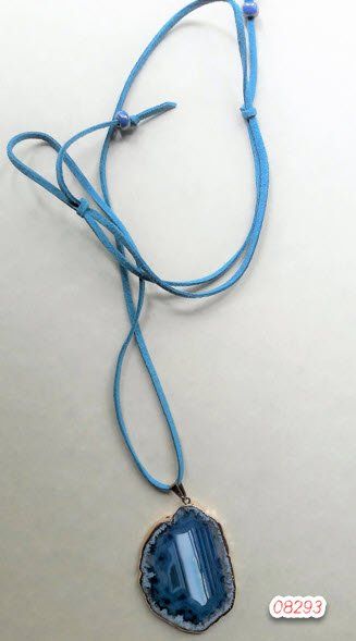 Catenine: Halsband Achatplatte blau – Nuovo (secondo la descrizione) da Bäretswil venduto da Esku01
