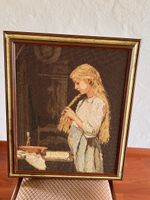 Gobelin Bild ,Madchen mit Flöte (99)