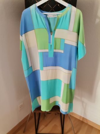 Sommerkleid Seide Maryan Mehlhorn Gr. 38 türkis grün Druc...