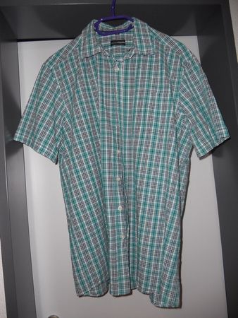 Neuw. Hemd kurzarm - grün-marine kariert - Gr.XL