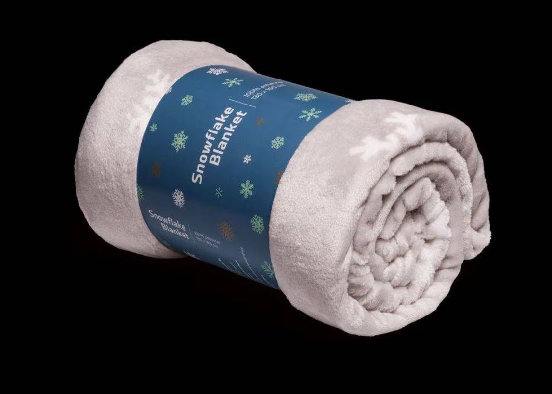 Coperte: Kuschel- Decke hellgrau mit Schneeflockendesign 130 x 160cm – Nuovo e nell'imballaggio originale da Eich venduto da ka_st 1