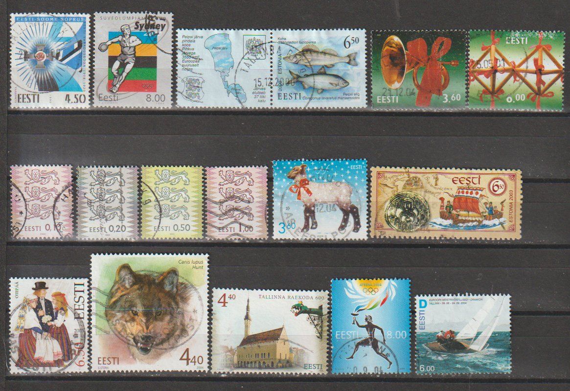 Tutti i francobolli: Estonie 1991-2004, variés – Usato da Crans-Montana venduto da kira56
