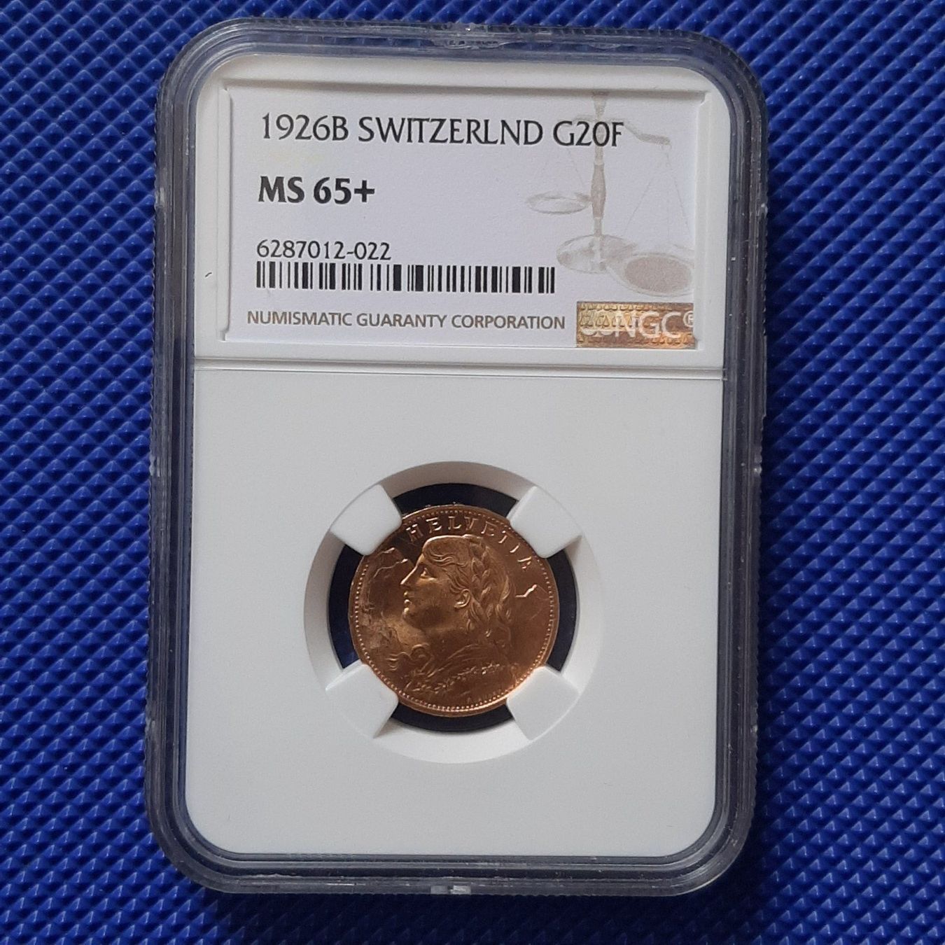 Alle Münzen: 20 Francs Vreneli 1926 MS 65+ RARE – Neu und originalverpackt aus Carouge GE von cecob0909