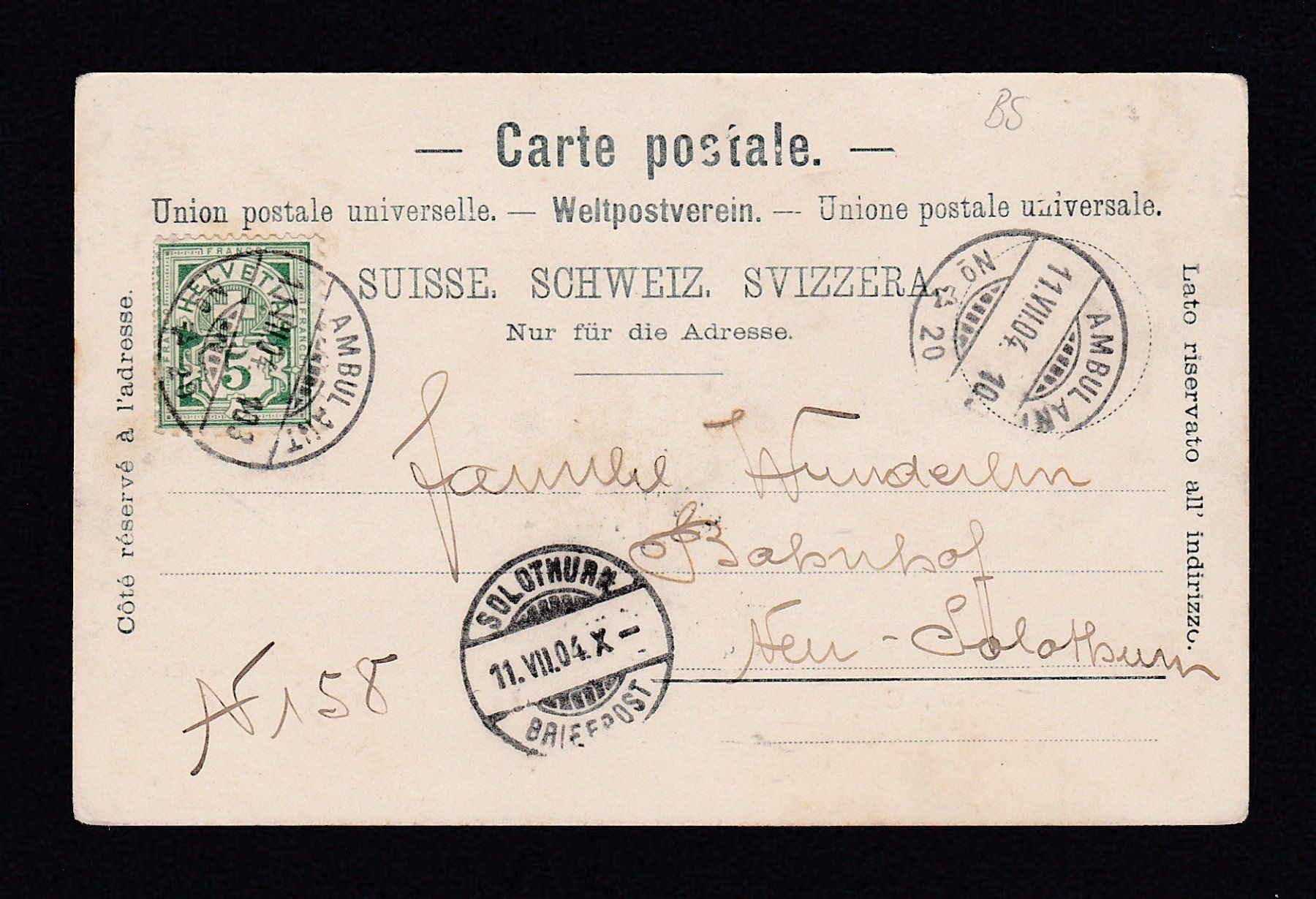 Ansichtskarten: BASEL, Central-Bahnhof, abgebrochen 1903 – Gebraucht aus Reiden von cinfis 1