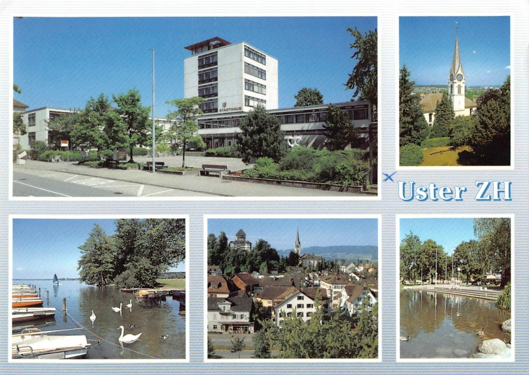 Ansichtskarten: Gruss aus Uster - schöne, interessante Ansichtskarte: 5 BILD – Gebraucht aus Winterthur von SchatzchischtliWinti