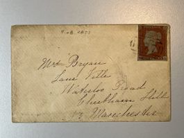 Grossbritannien 1853, One Penny Red, nach Manchester 