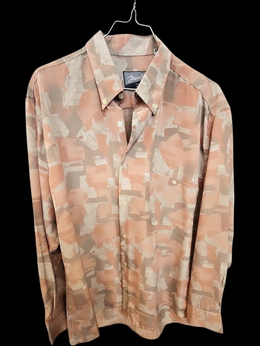 Hemden: Bidonato Herren Button-Down Hemd mit abstraktem Pastellmuste – Gebraucht aus Zug von vinokilo 1