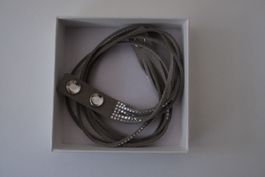 Swarovski Wickelarmband grau mit Strasssteinen guter Zustand