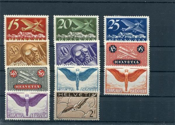 Tutti i francobolli: 1923-40 Flugpost Nr. 3-13 postfrisch – Usato da Winterthur venduto da Kyoung