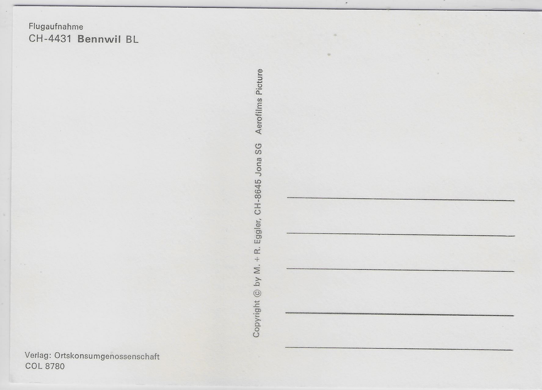 Cartoline postali: Flugaufnahme Bennwil BL – Antico da Ettingen venduto da Kartenplanet 1