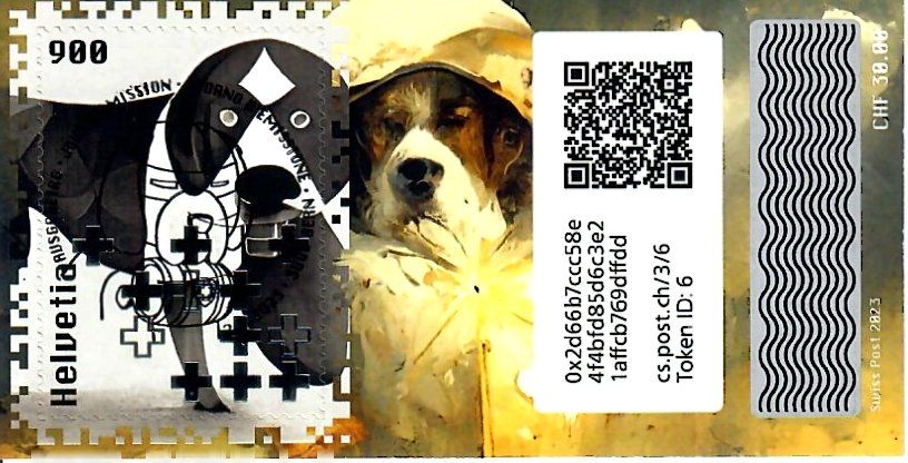Tutti i francobolli: Swiss Crypto Stamps 3.0 ID6 mit Stempel – Nuovo e nell'imballaggio originale da Baar venduto da CryptoShop