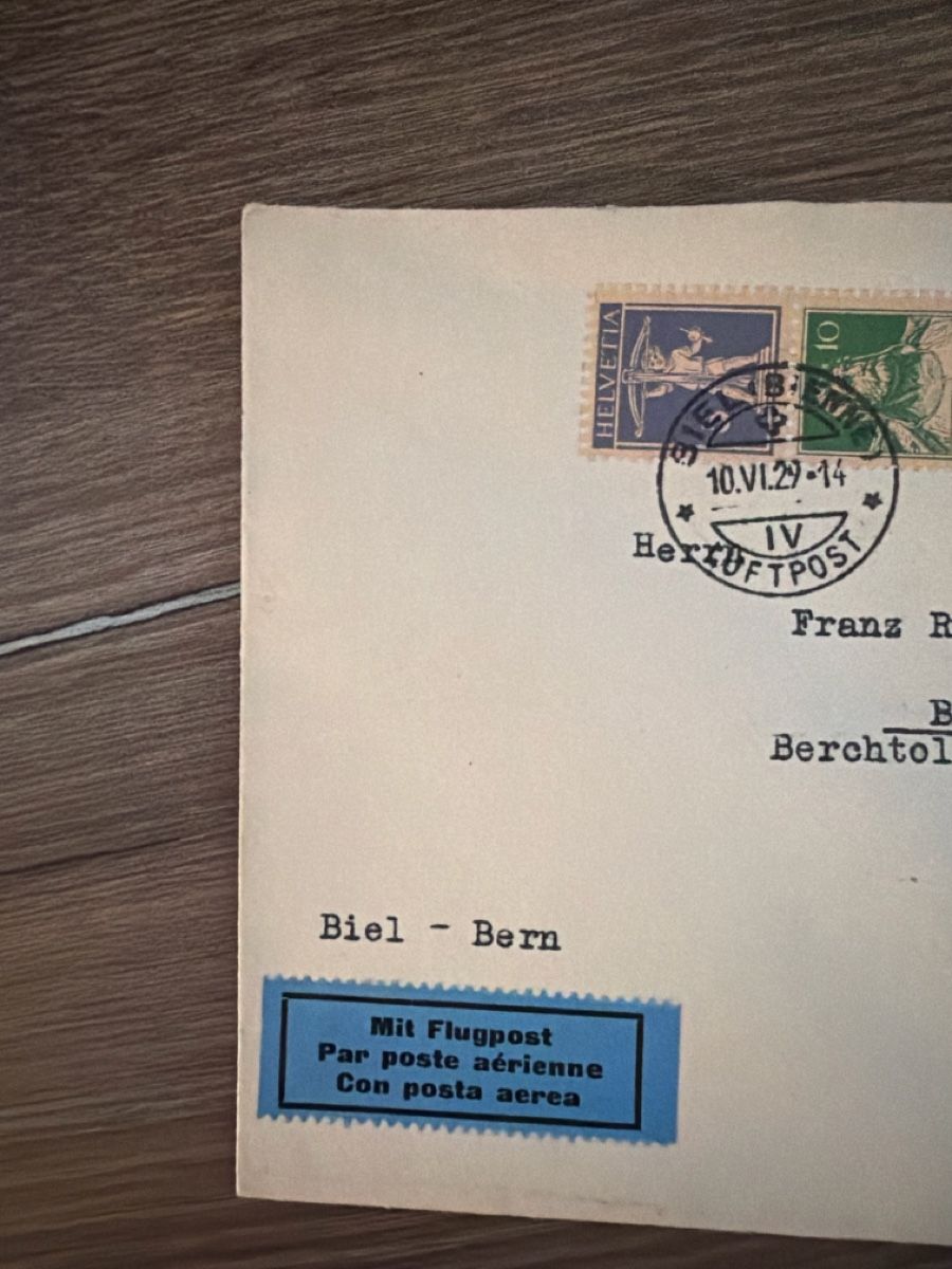 Tous les timbres: Briefumschlag mit Briefmarken und Stempel Luftpost 1929 – D'occasion à Allschwil par mel_8fhf 3