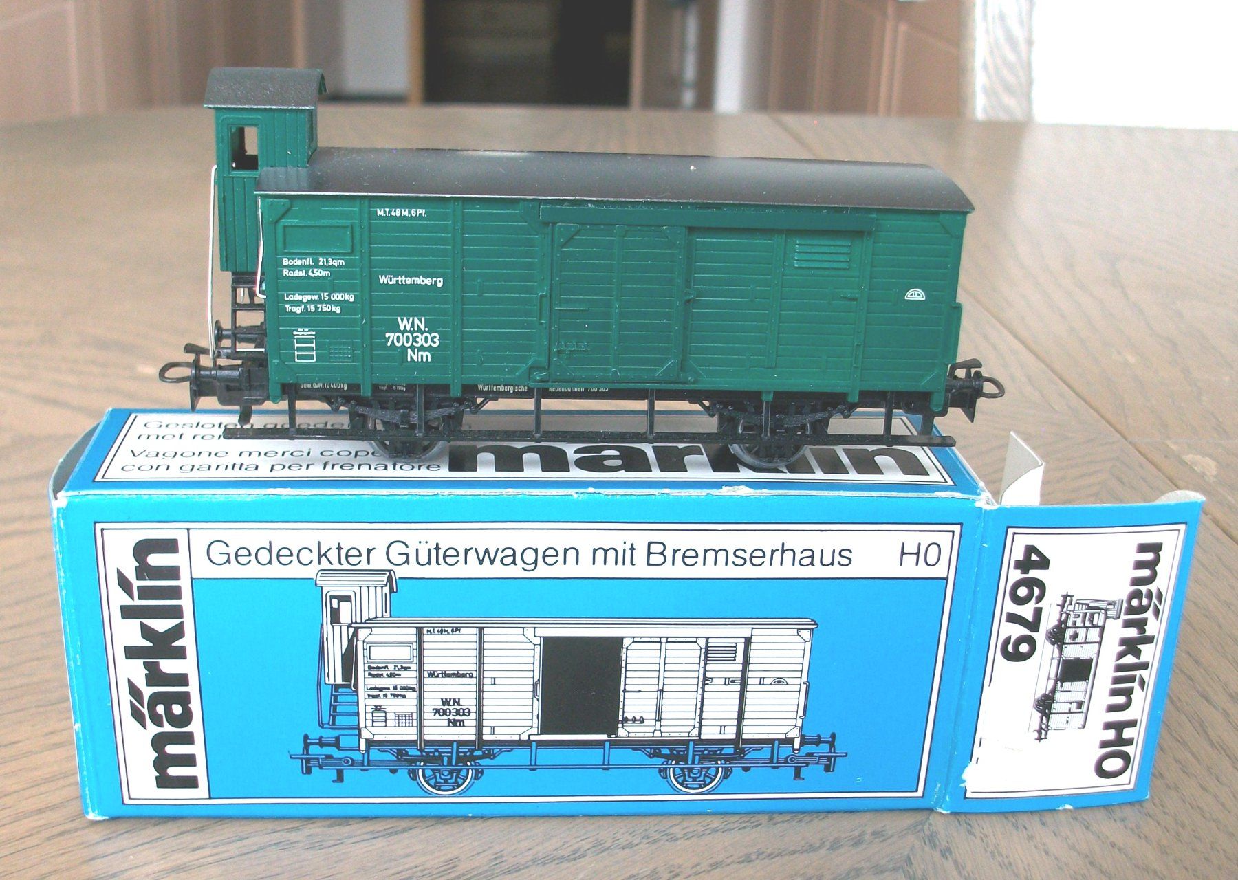 Märklin Modellini di ferrovie: Flachdach-Güterwagen; fabrikneu & OVP – Nuovo e nell'imballaggio originale da St. Moritz venduto da Manu7500
