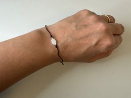 Cordel-Armband Fatima Hand Silber 925 Zirkonia