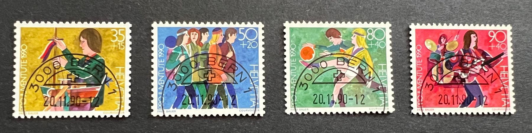Tutti i francobolli: Pro Juventute 1990 Halbmond gestempelt – Usato da Hünenberg See venduto da wer_5286