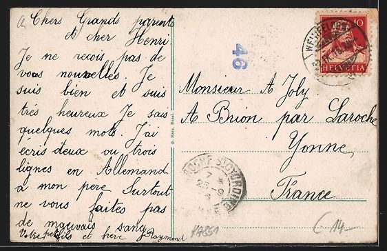 Cartes postales: AK Weinfelden, Blick zum Schloss, 1916 – D'occasion à Berlin par bartko-reher 1