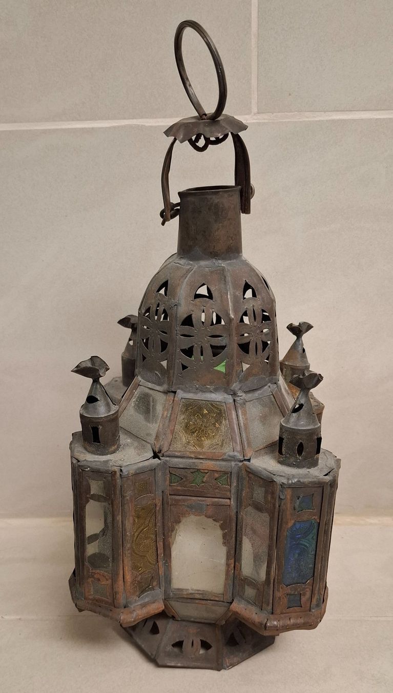 Lampade: Antike Laterne / Windlicht, Metall und Glas – Nuovo (secondo la descrizione) da Füllinsdorf venduto da vmn 8