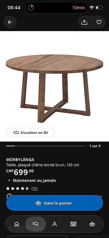 Tavoli: Table ronde chêne  – Nuovo e nell'imballaggio originale da Prilly venduto da laura_vend_tout 1